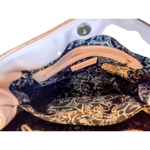 Vintage Women's Betsy Johnson Pink Rose Flower Shoulder Tassels Gold Chain - Picture 5 of 16